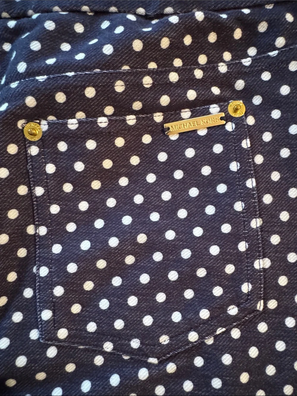 Michael Kors Navy Blue Polka Dot Jeggings